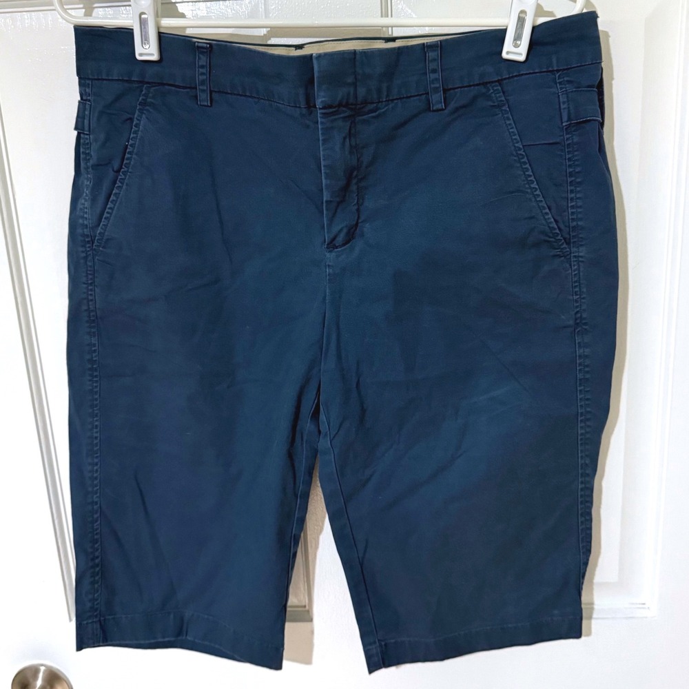 Vince Navy Blue Chino Shorts with Side Buckle Adjusters Size 10